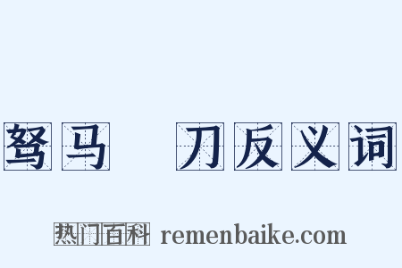 驽马鈆刀反义词是什么意思的图片